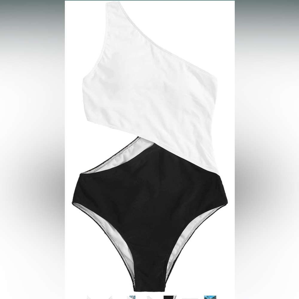 SweatyRocks Women's One Shoulder Cutout One Piece Swimsuit New With Tags Size XL